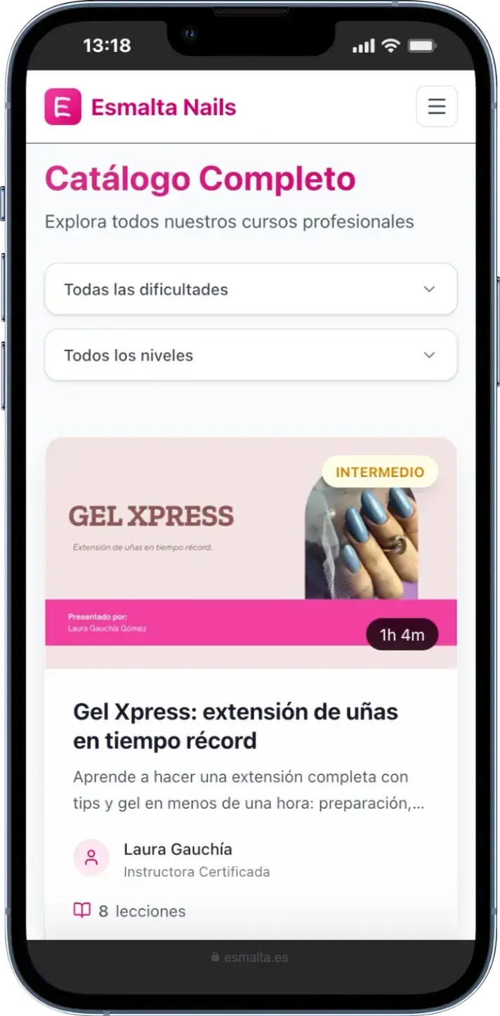Catálogo de cursos de formación dentro de Esmalta